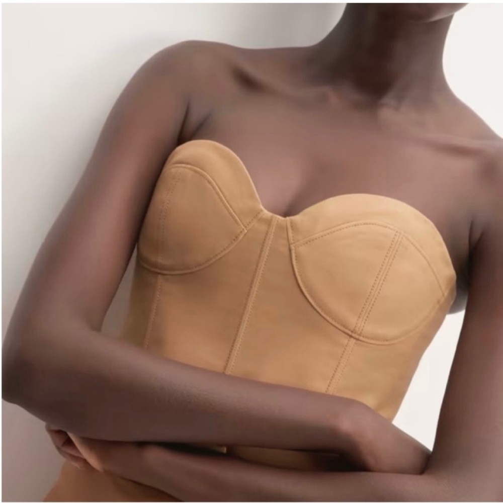 Everlane - The Structured Cotton Bustier - Toasted Coconut - Size 4